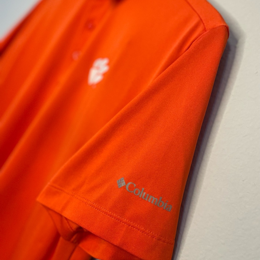 Columbia Golf Clemson Tigers Polo Shirt Men’s Medium Orange - Picture 2 of 6